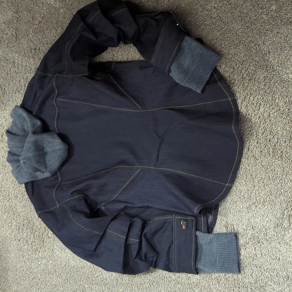 NWT Cinq a Sept Hooded Denim Jacket with Gray Hood - Picture 9 of 14